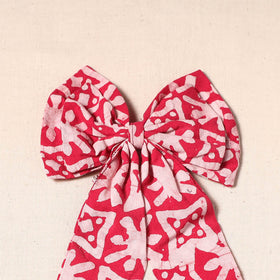 Red - handmade fabric bow hair clip 31 - handcrafted