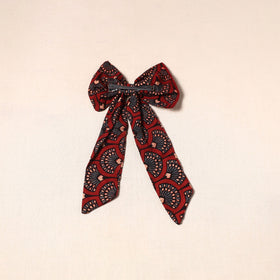 Red - handmade fabric bow hair clip 32 - handcrafted