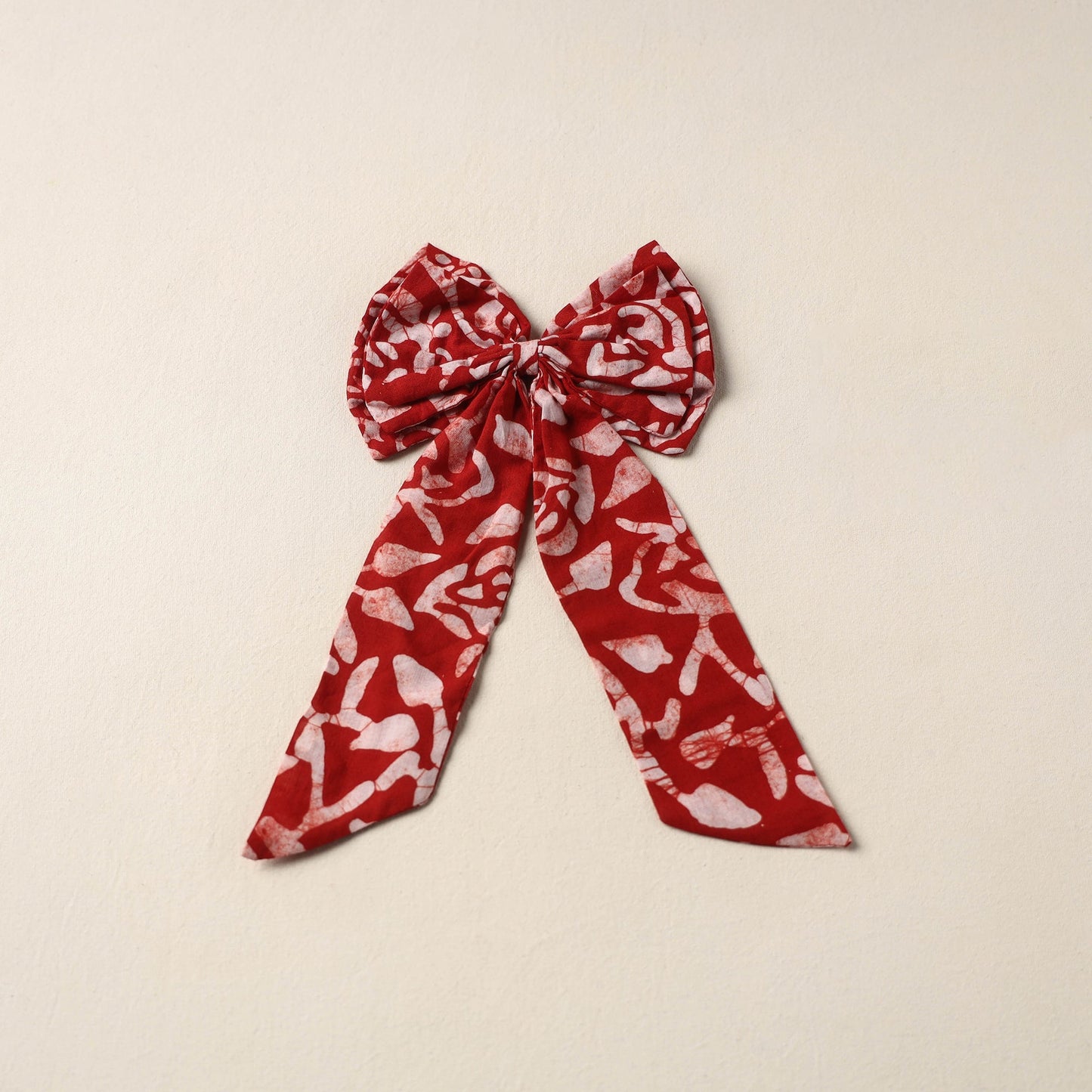 Red Handmade Fabric Bow Hair Clip