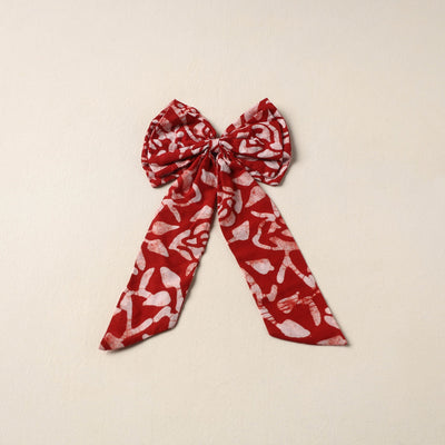 Red Handmade Fabric Bow Hair Clip