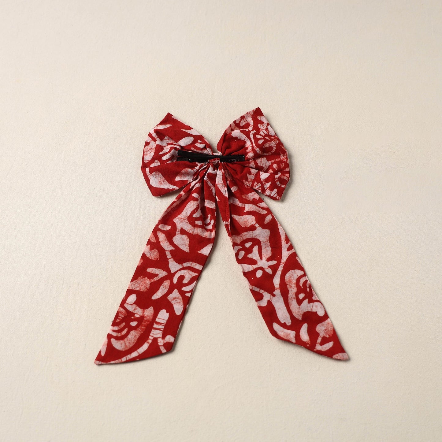 Red Handmade Fabric Bow Hair Clip