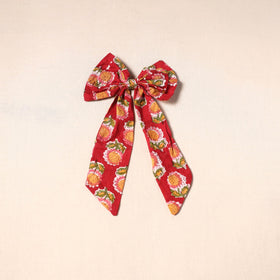 Red - handmade fabric bow hair clip 35 - handcrafted