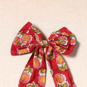 Red - handmade fabric bow hair clip 35 - handcrafted