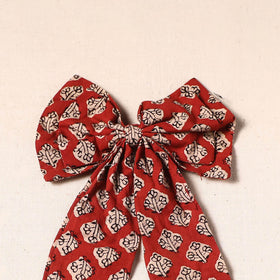 Red - handmade fabric bow hair clip 36 - handcrafted