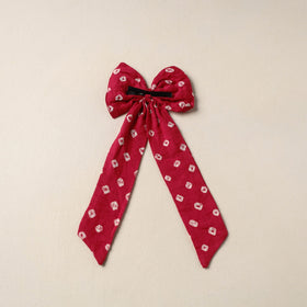 Red Handmade Fabric Bow Hair Clip