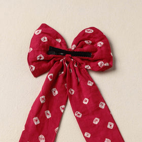 Red Handmade Fabric Bow Hair Clip