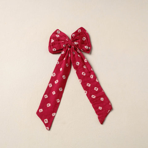 Red Handmade Fabric Bow Hair Clip