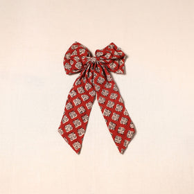 Red - handmade fabric bow hair clip 36 - handcrafted