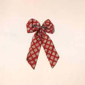 Red - handmade fabric bow hair clip 36 - handcrafted