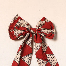 Red - handmade fabric bow hair clip 38 - handcrafted