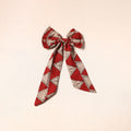 Red - handmade fabric bow hair clip 38 - handcrafted