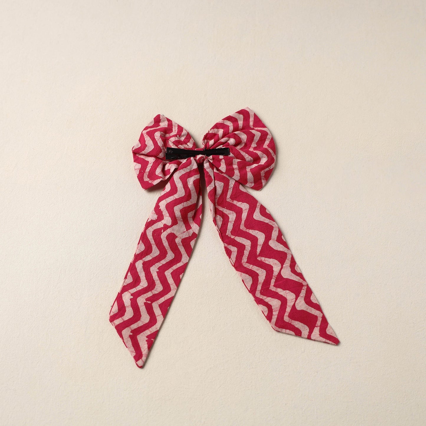 Red Handmade Fabric Bow Hair Clip