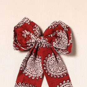 Red - handmade fabric bow hair clip 40 - handcrafted