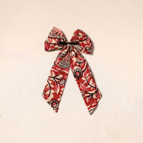 Red - handmade fabric bow hair clip 42 - handcrafted