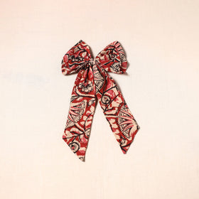 Red - handmade fabric bow hair clip 42 - handcrafted