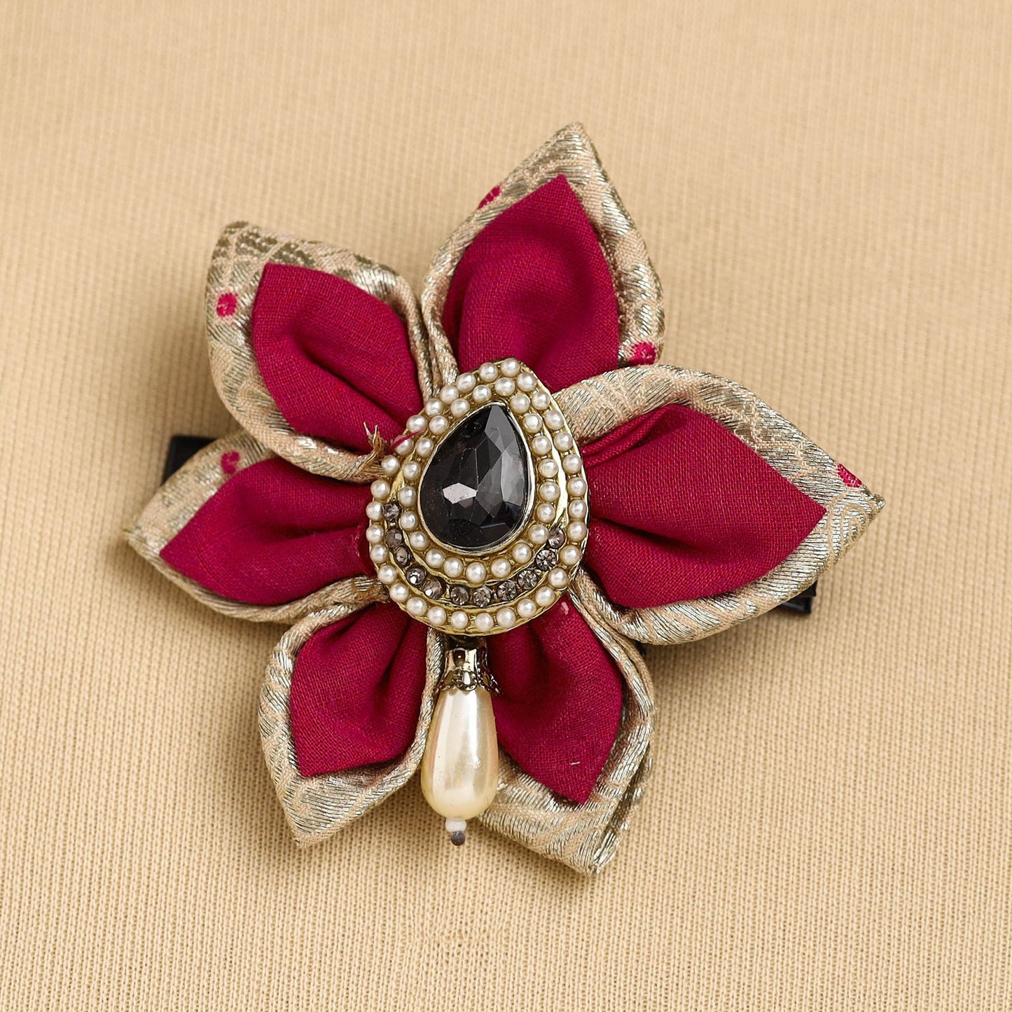  Handmade Fabric Flower Hair Clip Online in India