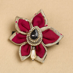  Handmade Fabric Flower Hair Clip Online in India