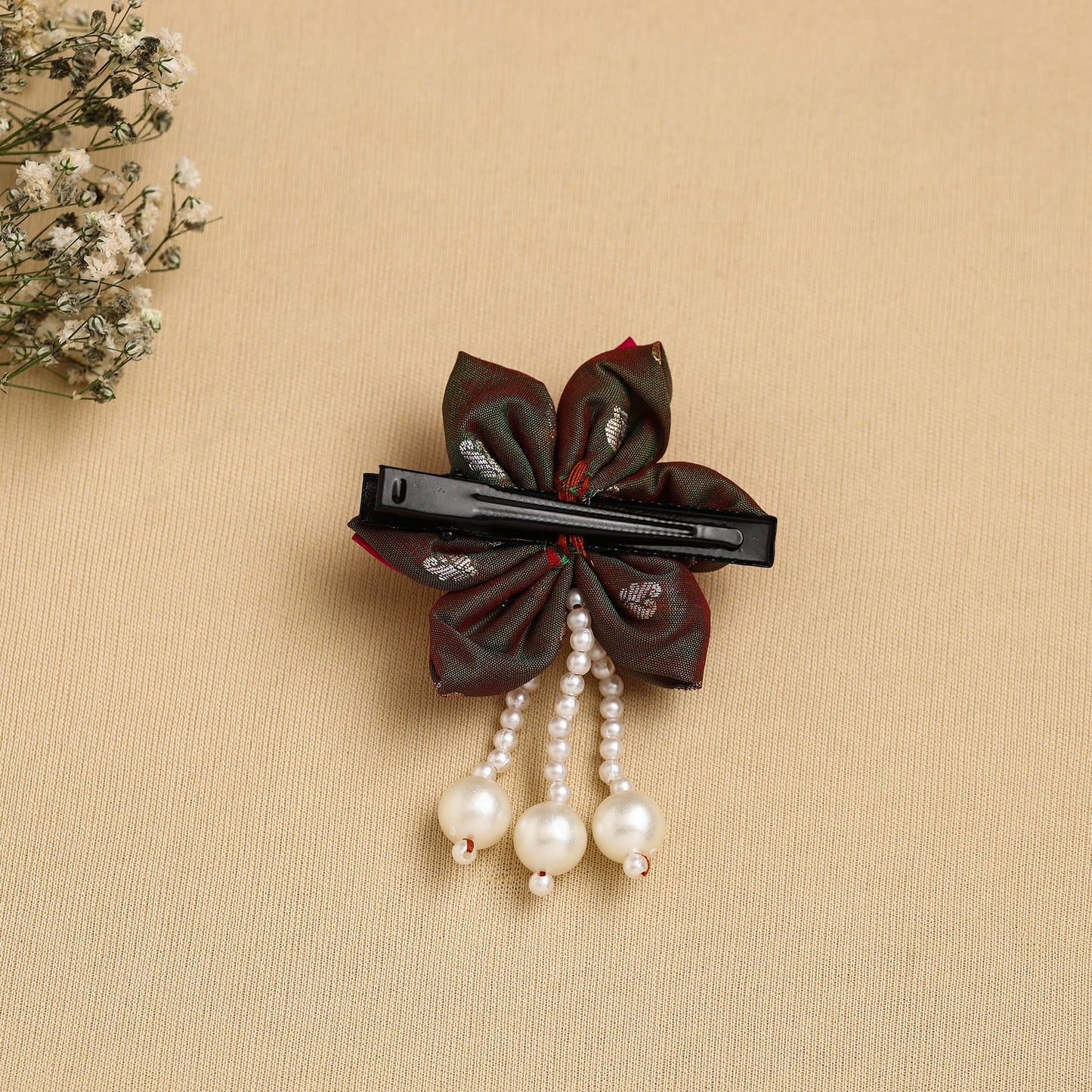  Handmade Fabric Flower Hair Clip Online in India