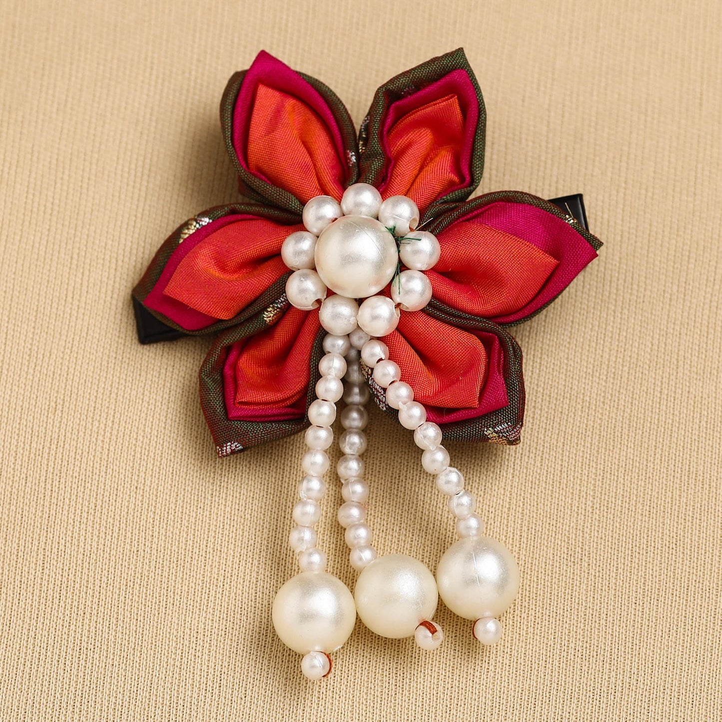  Handmade Fabric Flower Hair Clip Online in India
