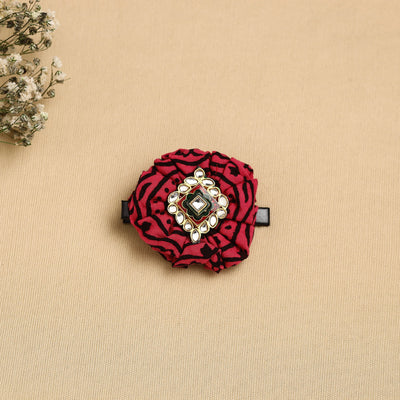  Handmade Fabric Flower Hair Clip Online in India