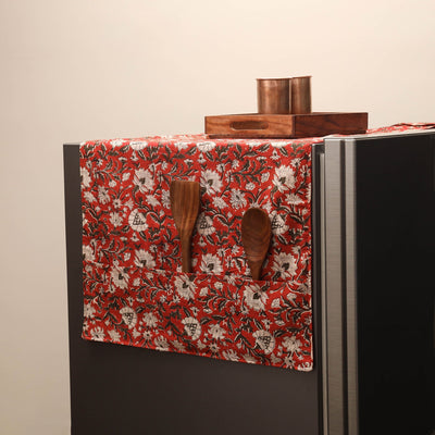 Handmade fridge top cover with multiple pockets 01