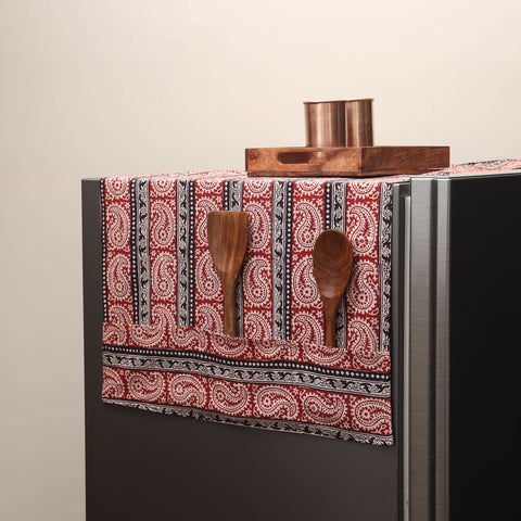 Handmade fridge top cover with multiple pockets 02