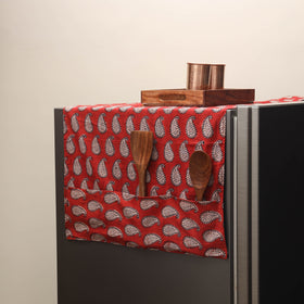 Handmade fridge top cover with multiple pockets 03