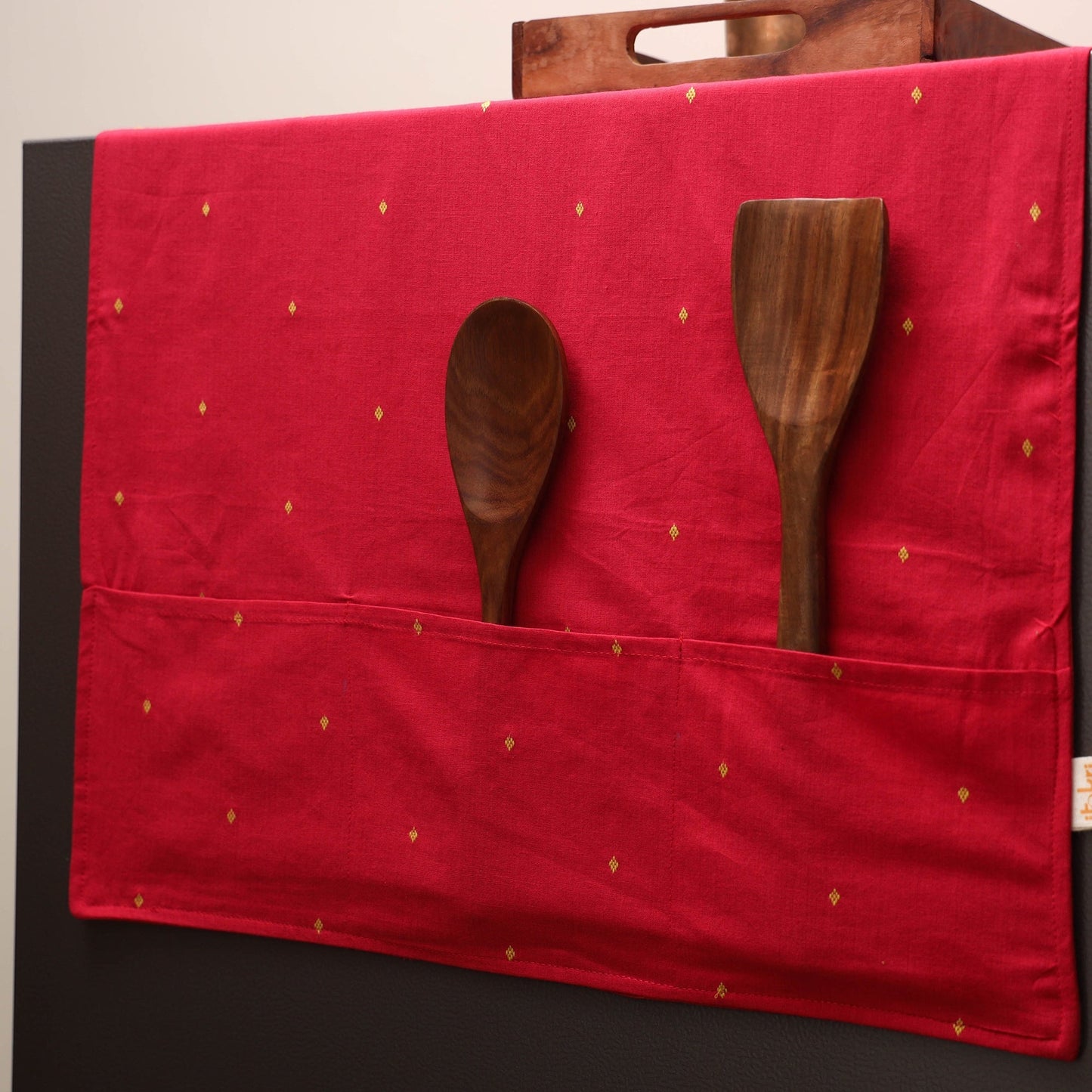 Handmade fridge top cover with multiple pockets 05
