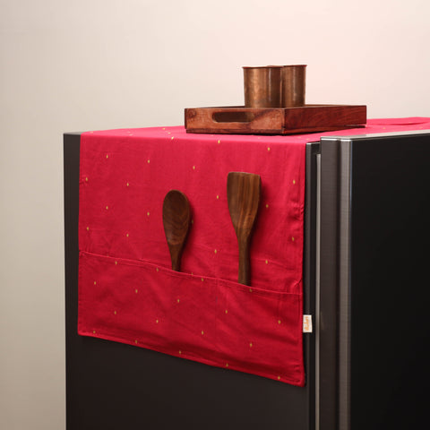 Handmade fridge top cover with multiple pockets 05