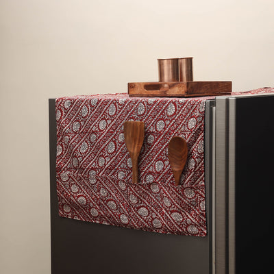 Handmade fridge top cover with multiple pockets 06