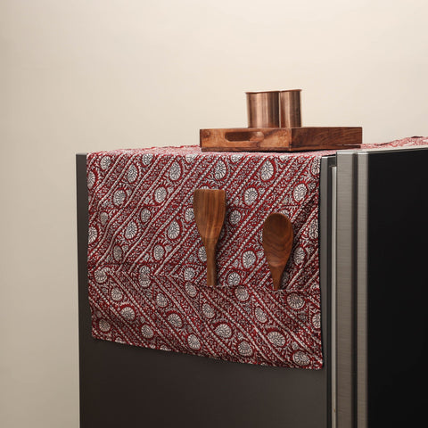 Handmade fridge top cover with multiple pockets 06