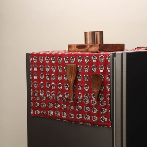 Handmade fridge top cover with multiple pockets 07