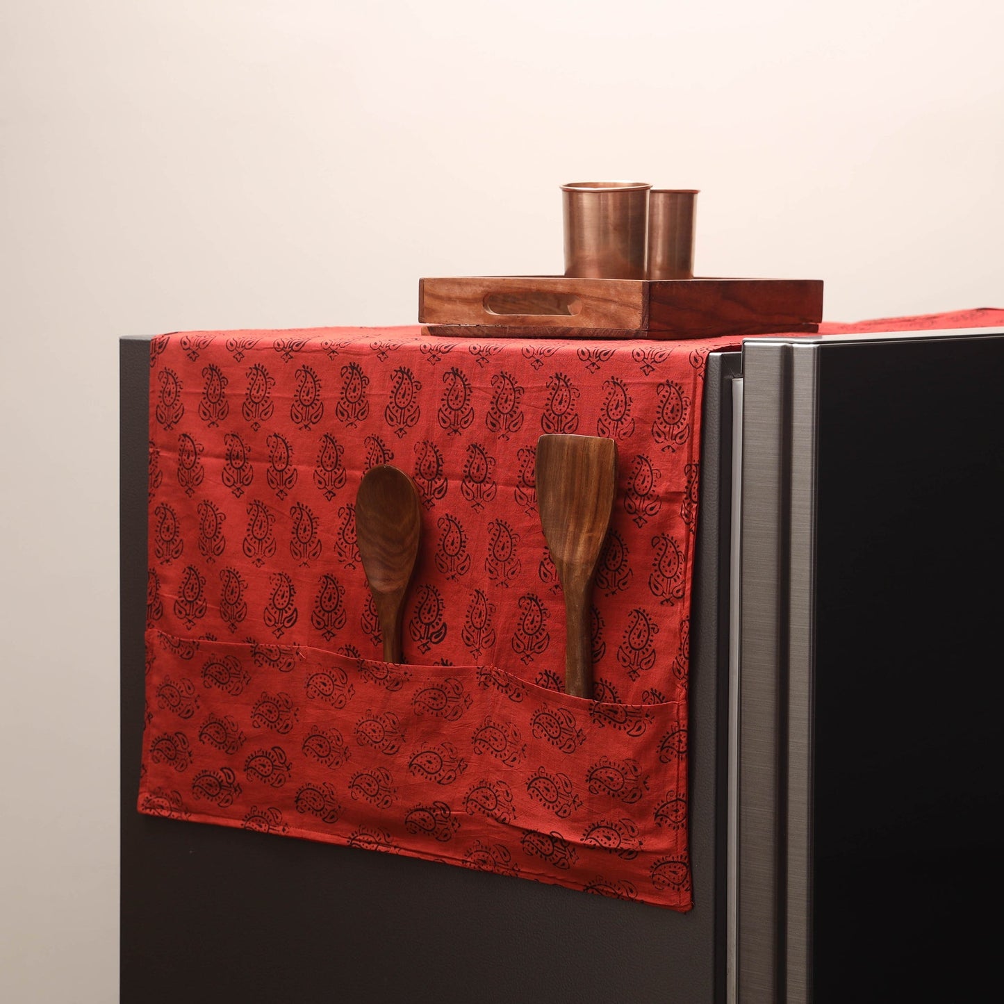 Handmade fridge top cover with multiple pockets 107