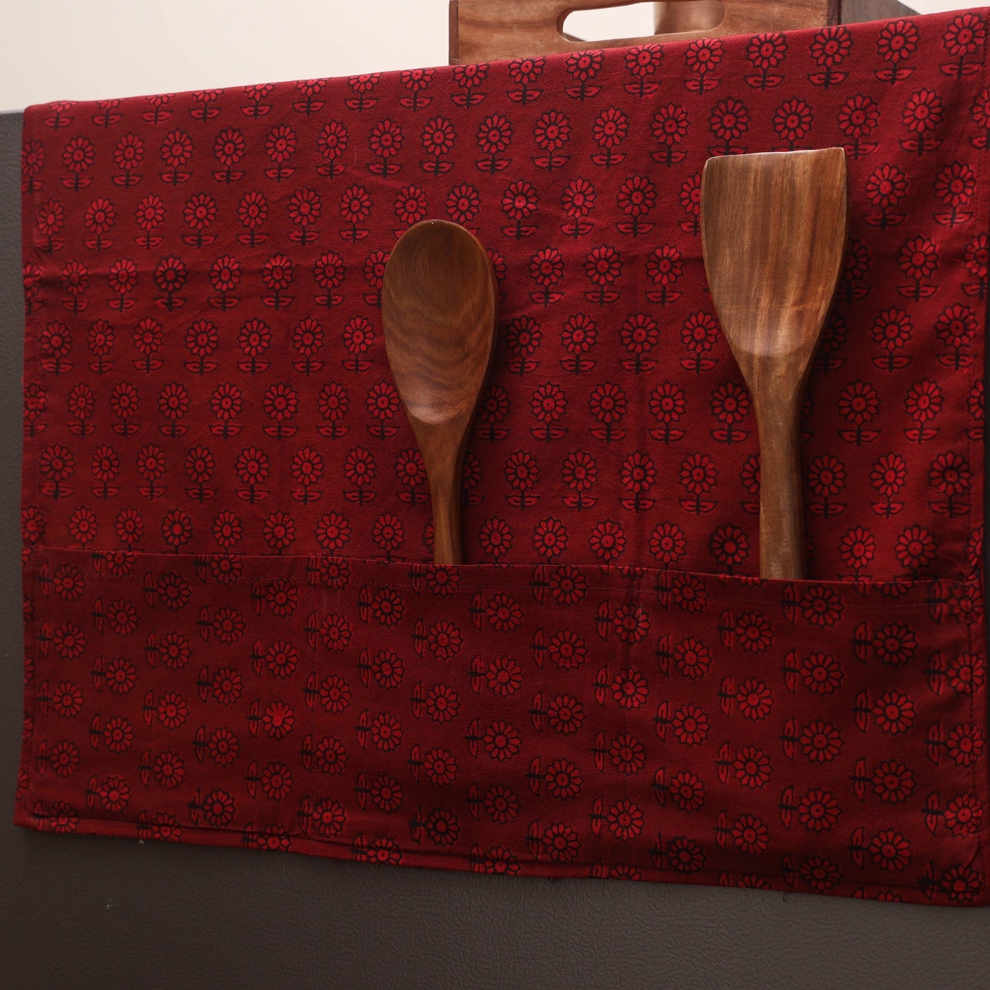 Handmade fridge top cover with multiple pockets 114