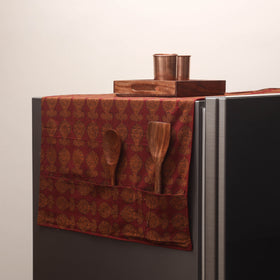 Handmade fridge top cover with multiple pockets 117