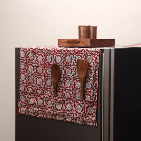 Handmade fridge top cover with multiple pockets 121
