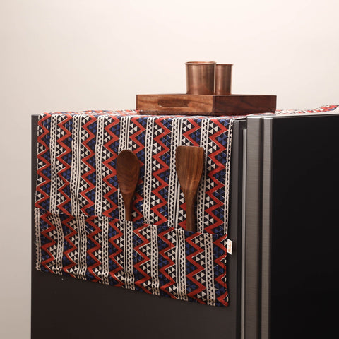 Handmade fridge top cover with multiple pockets 123