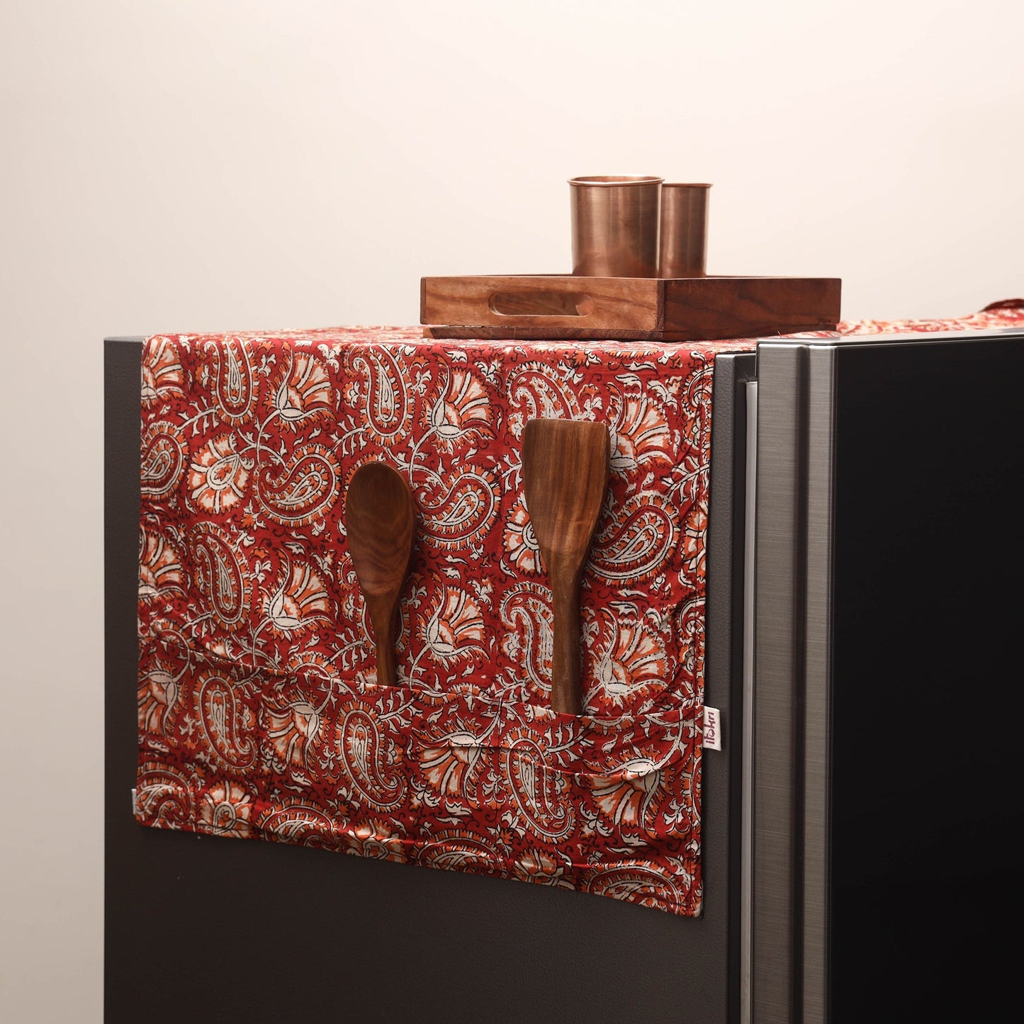 Handmade fridge top cover with multiple pockets 137