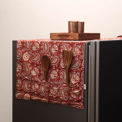 Handmade fridge top cover with multiple pockets 137