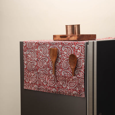 Handmade fridge top cover with multiple pockets 16