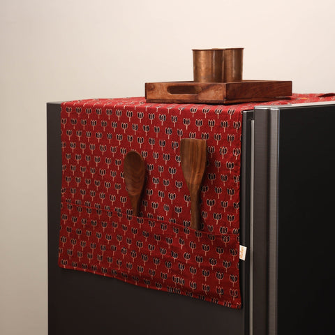 Handmade fridge top cover with multiple pockets 18