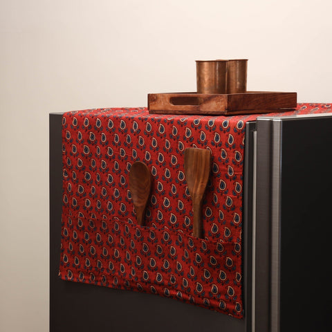 Handmade fridge top cover with multiple pockets 22