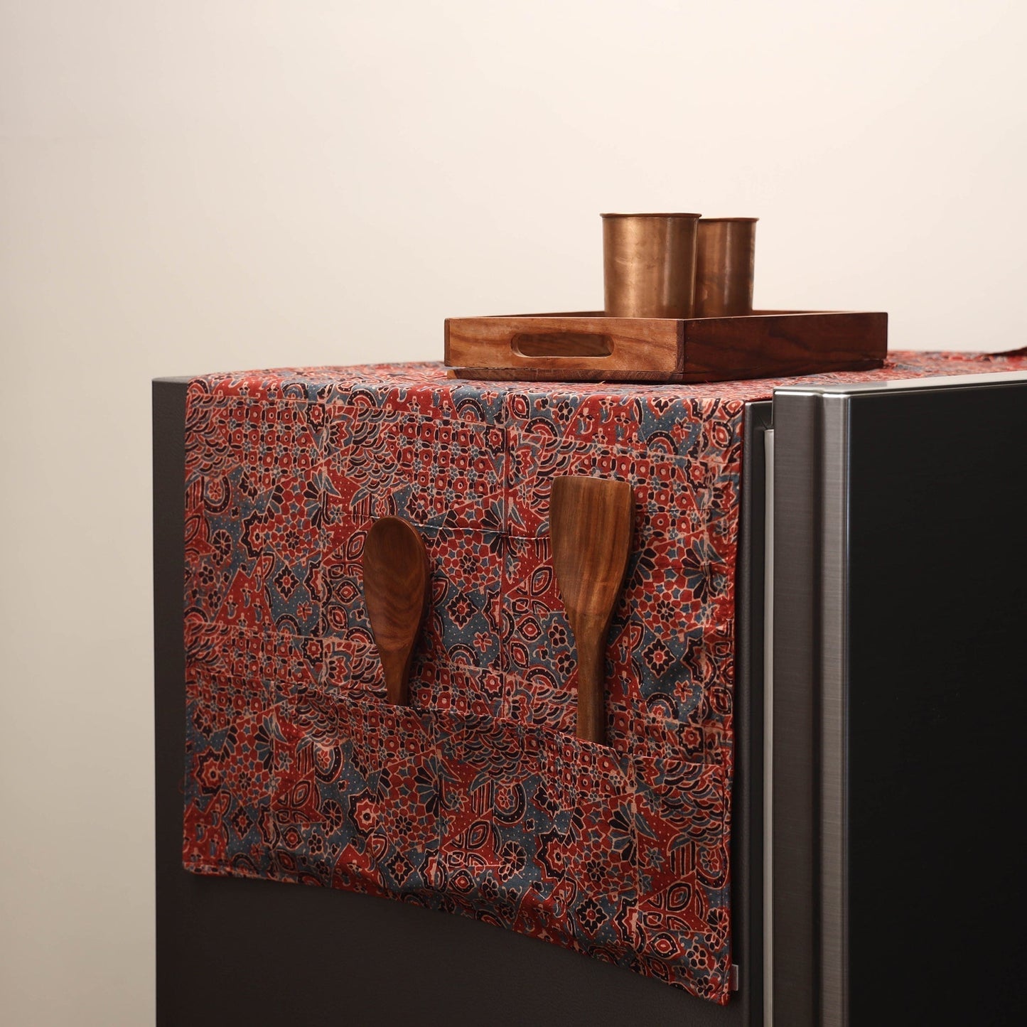 Handmade fridge top cover with multiple pockets 25
