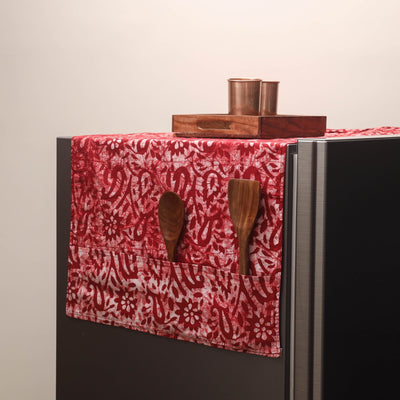 Handmade fridge top cover with multiple pockets 26