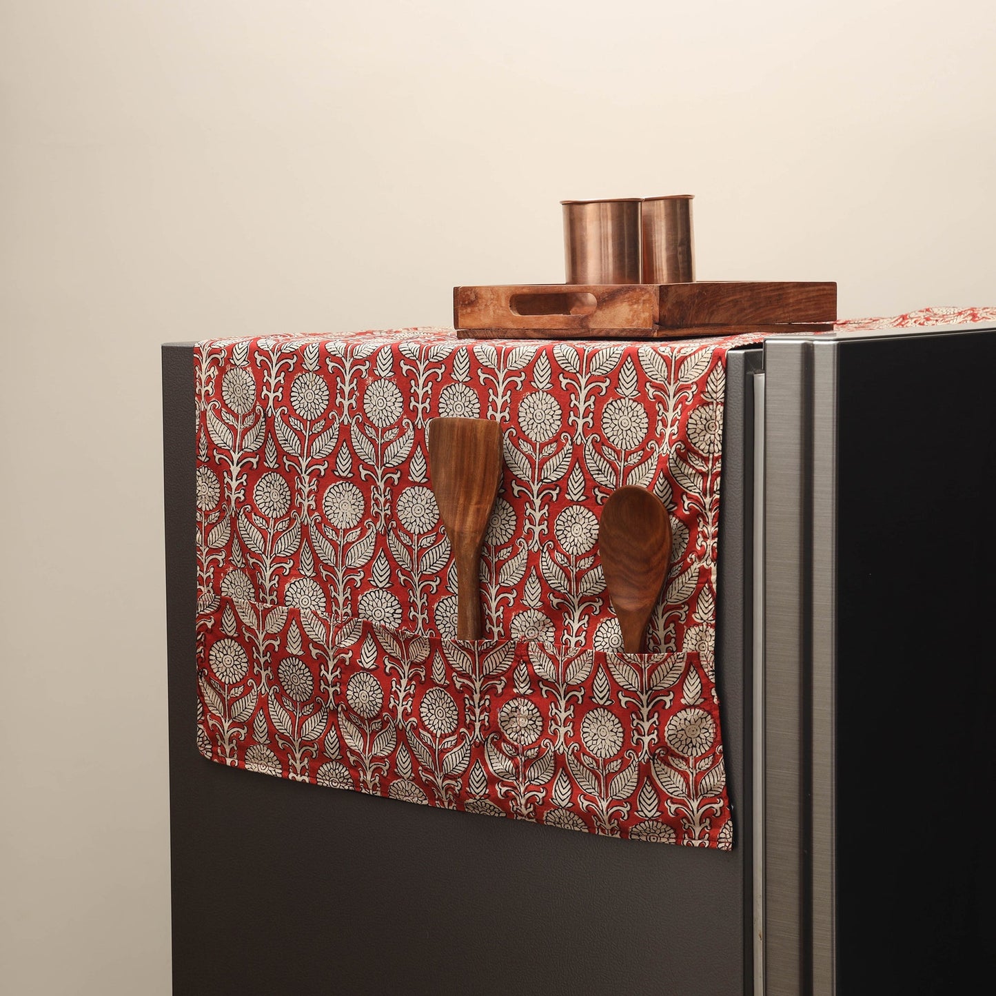 Handmade fridge top cover with multiple pockets 27