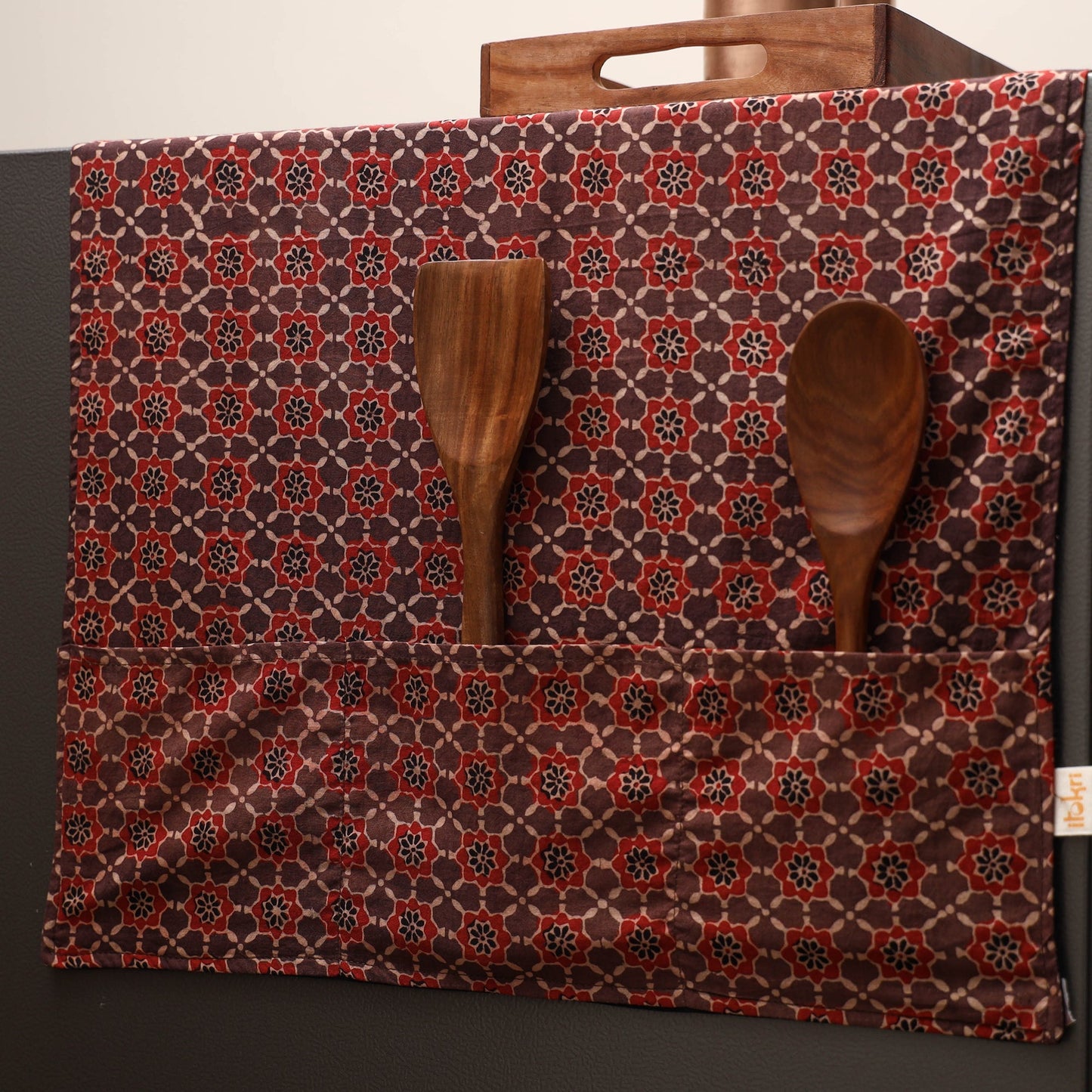 Handmade fridge top cover with multiple pockets 29
