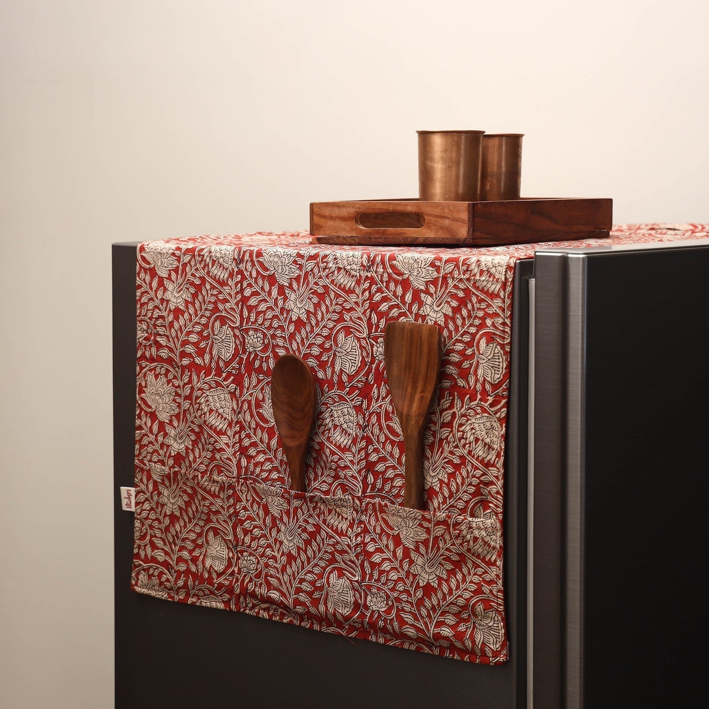 Handmade fridge top cover with multiple pockets 37