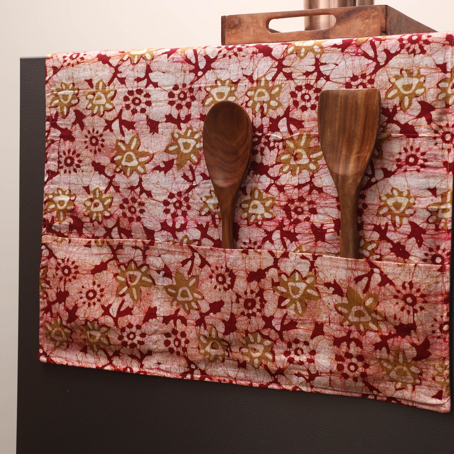 Handmade fridge top cover with multiple pockets 37