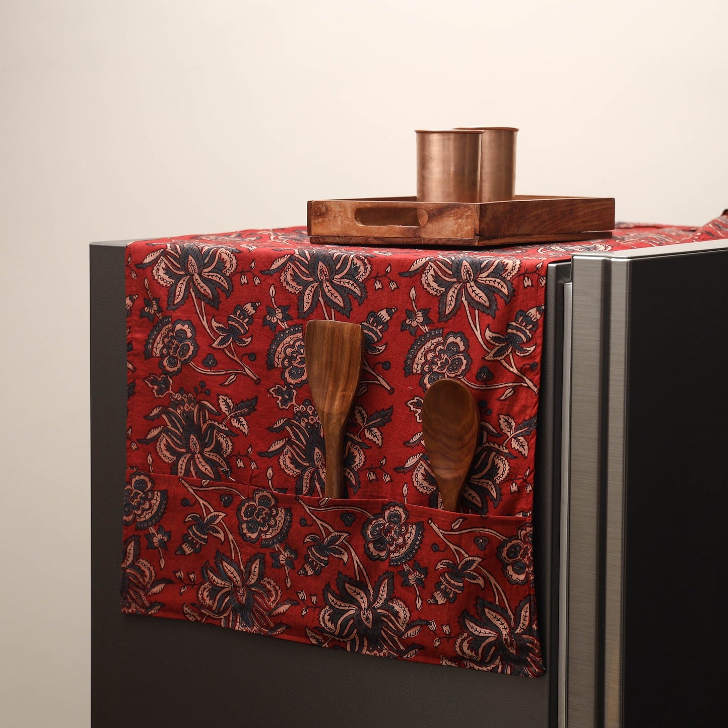 Handmade fridge top cover with multiple pockets 38