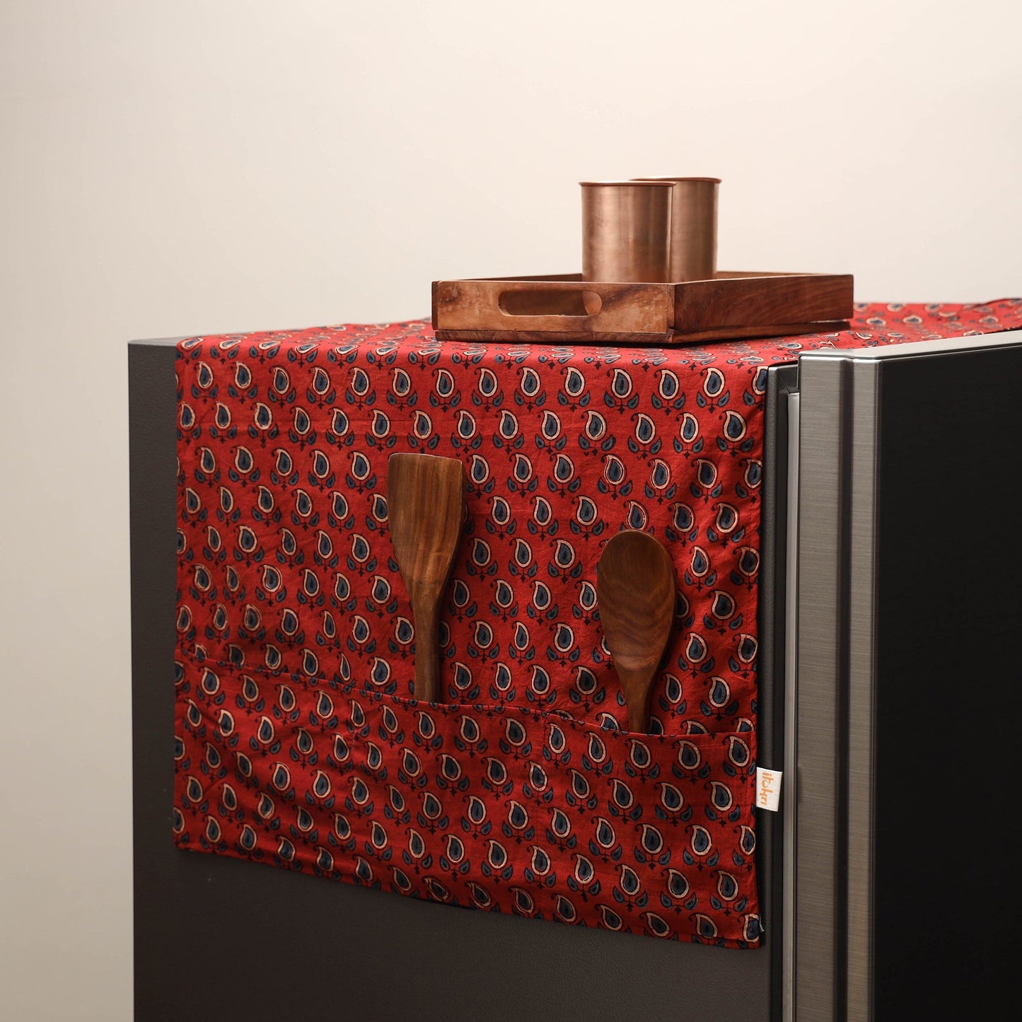 Handmade fridge top cover with multiple pockets 40